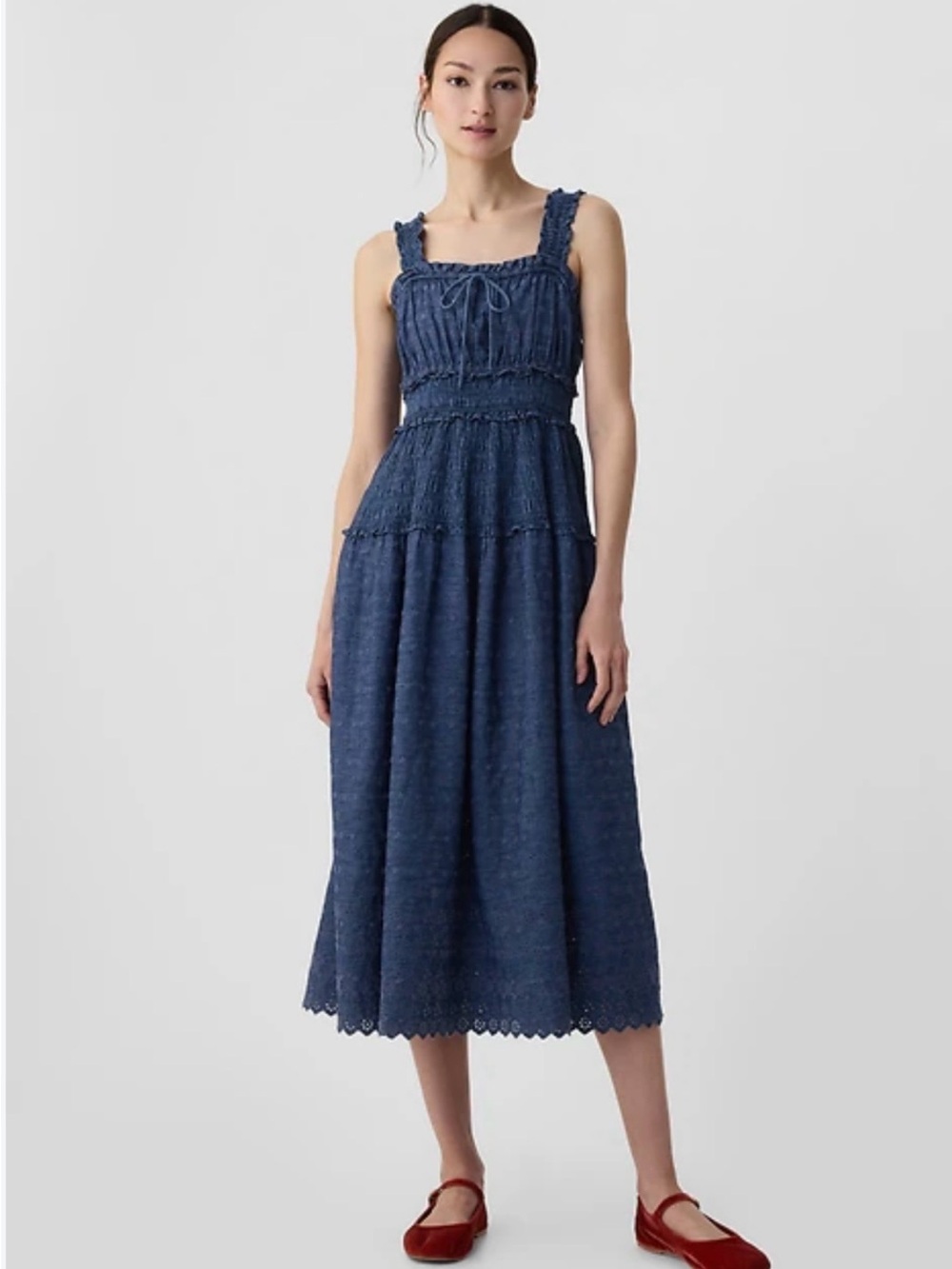 Gap x DÔEN Eyelet Denim Maxi Dress